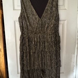Elegant Metallic Tiered Dress